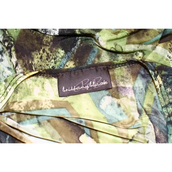 Y2K Babydoll GREEN Top PHOEBE BUFFAY Fairy Print Boho Silky Shirt  33 - 35 Small - Picture 7 of 9